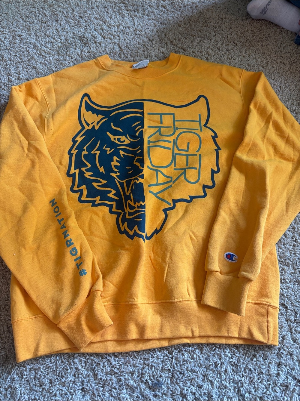 Champion Women’s Tiger Friday Yellow Oversized Crewneck Sweatshirt